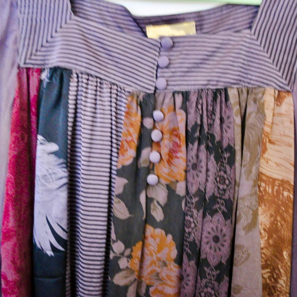 Elizabeth and James Paneled Tunic Silk Blouse in Purple - Picture 2 of 8